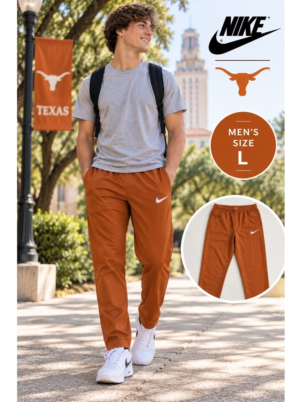 Nike | Men's L | Burnt Orange Track Pants